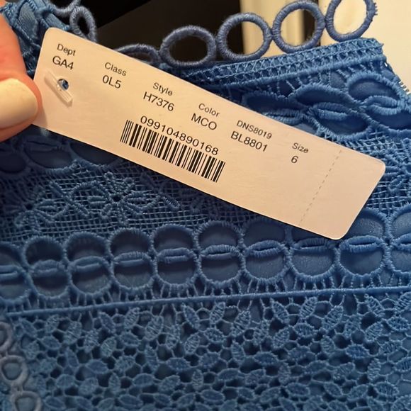 NWT j crew blue lace mini dress - size 6 - Picture 3 of 4